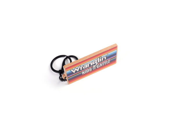 Wranglin' Kids & Cattle Wood Keychain - Image 4