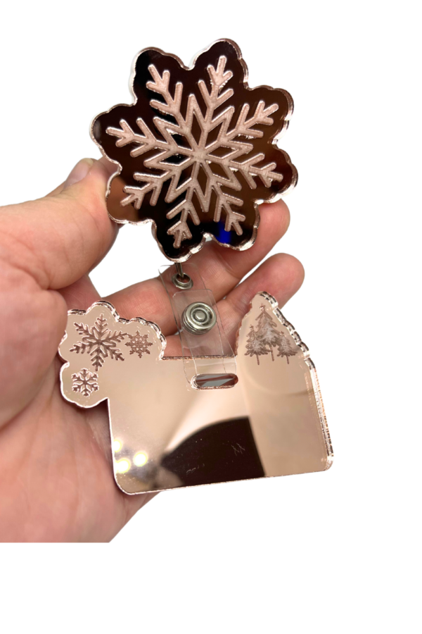 Mirrored Snowflake Badge Reel - Image 5