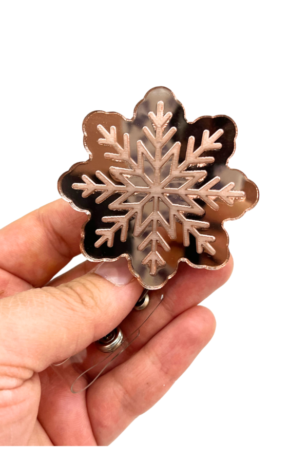 Mirrored Snowflake Badge Reel - Image 4