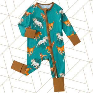 Horses Baby Bamboo Playsuit