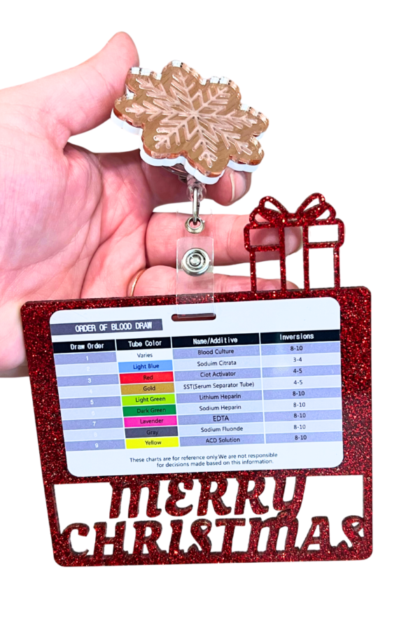 Christmas Badge Reel Buddy- Merry Christmas with Present Gift Box - Image 6