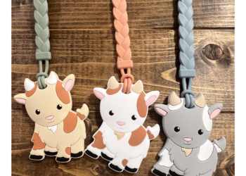 Baby Goat Teether and Pacifier Clip | Sensory Toy | Teething Toy