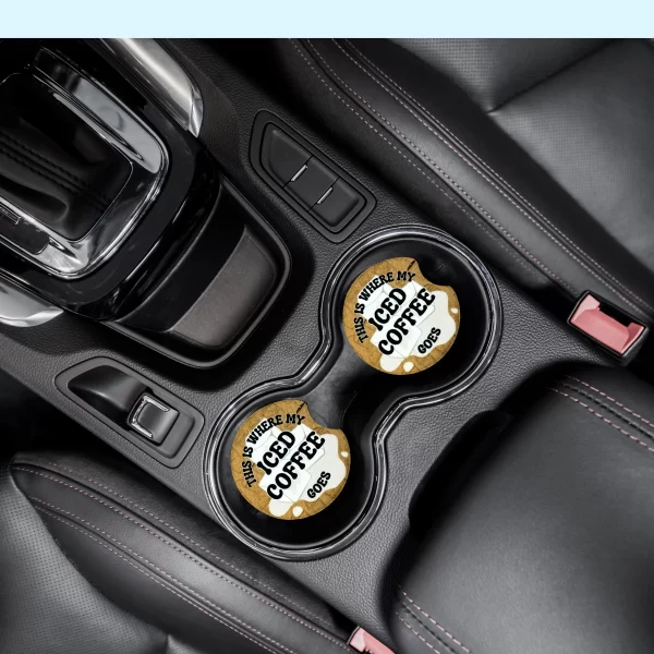 This Is Where My Iced Coffee Goes - Car Coasters - Image 2